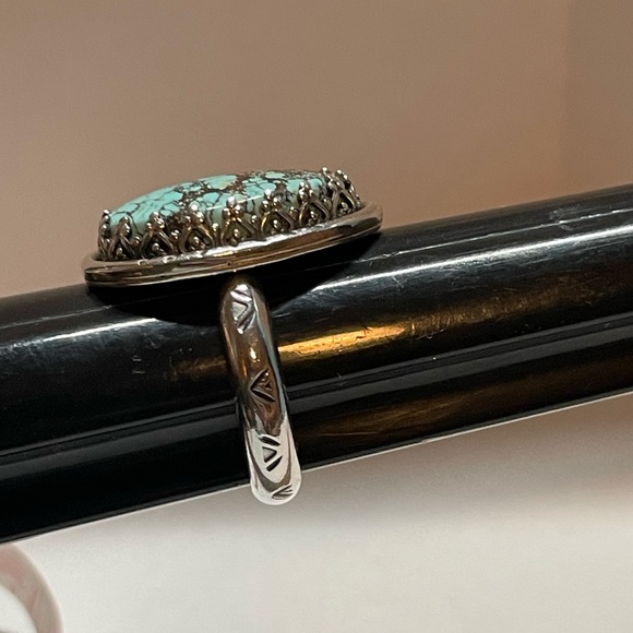 Vintage Sterling Silver Blue Moon Turquoise Ring size 9 - Picture 6 of 9
